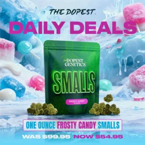 Smalls: Frosty Candy Hybrid flower 28 grams Daily Deal