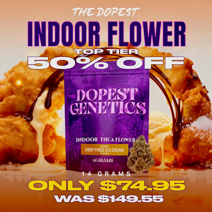 Indoor Bigs: Deep Fried Ice Cream Indica flower 14 grams 50% off