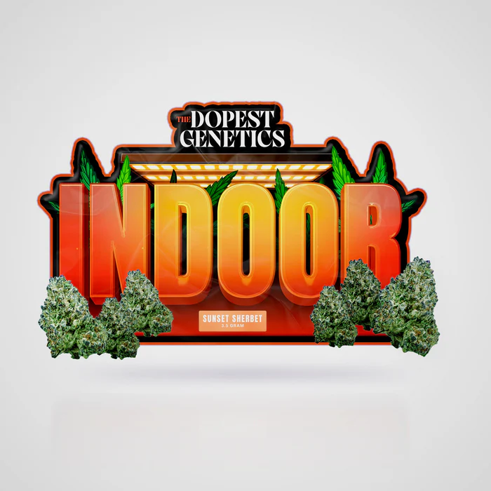 Indoor Sunset Sherbet Indica Flower 28 grams