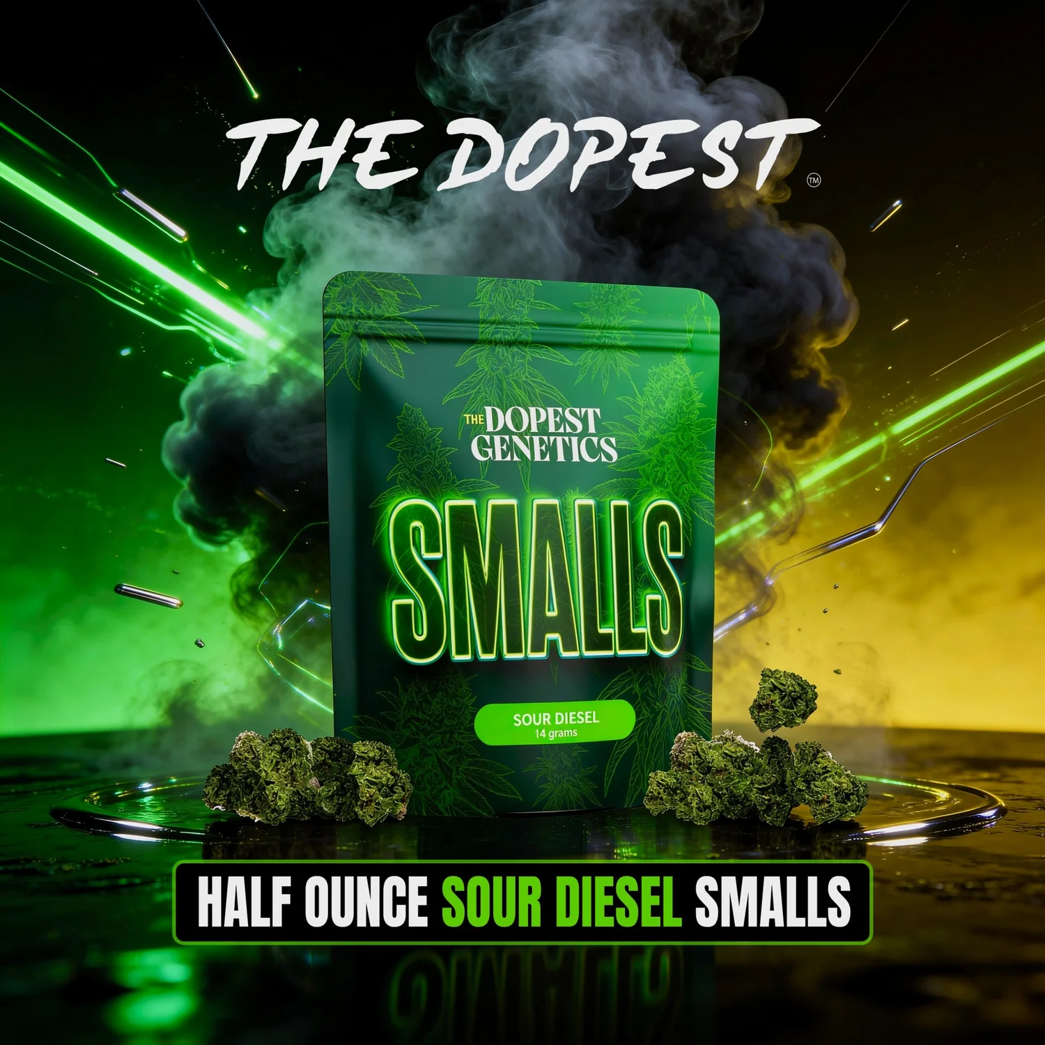 Smalls: SOUR DIESEL Sativa flower 14 grams